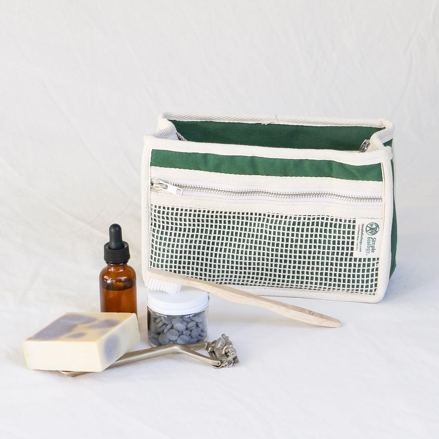 Organic Cotton Toiletry Bag for Travel Makeup and Cosmetics Simple Ecology